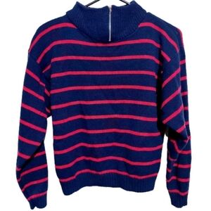 Vintage striped 1/4 zip‎ sweater